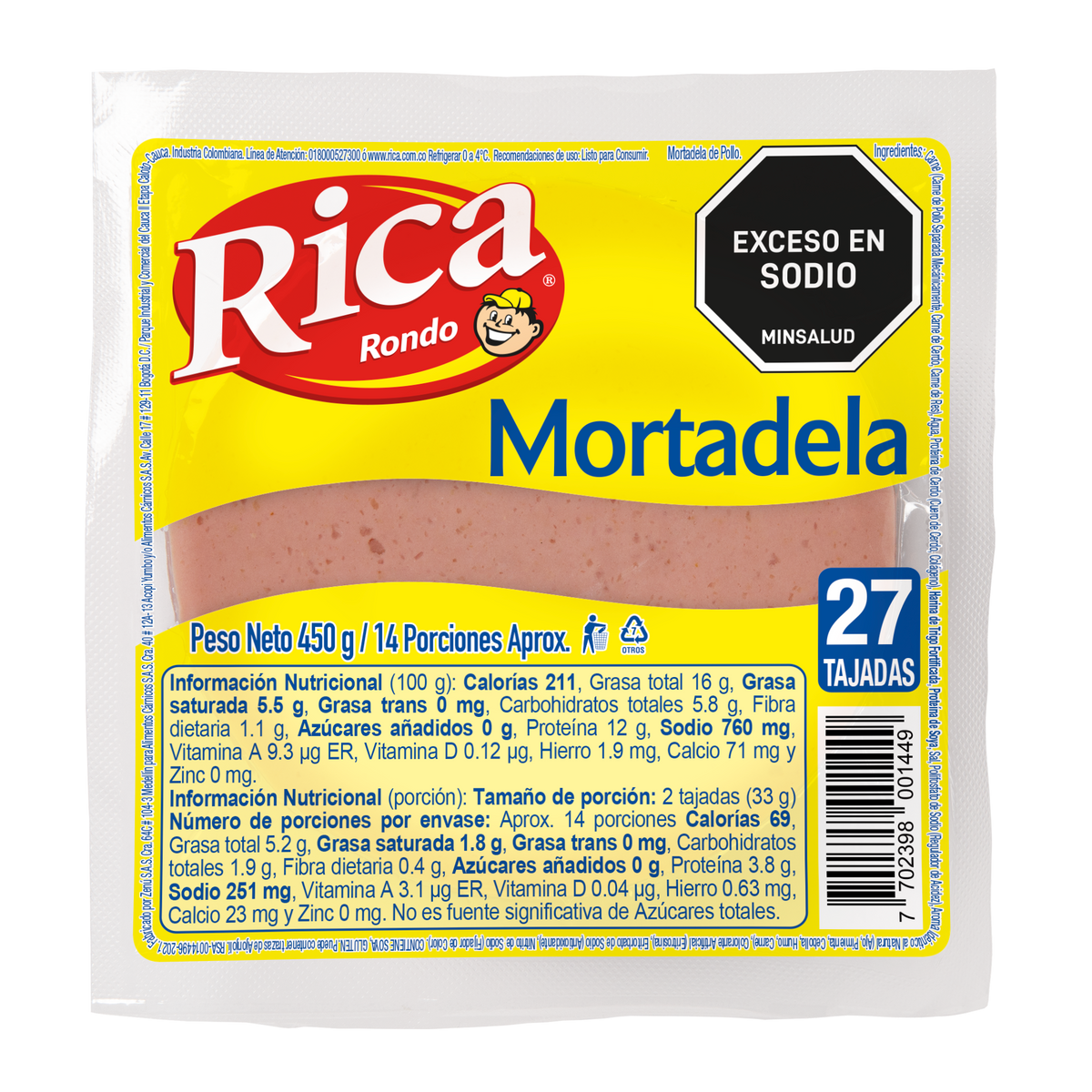 Rica Mortadela x 450 g