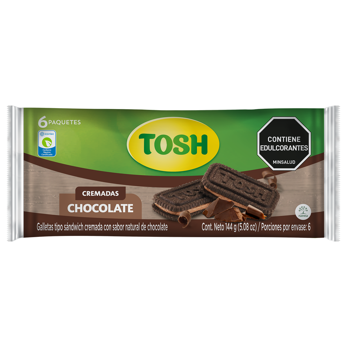 Tosh Galleta Chocolate Bolsa 6 x 2