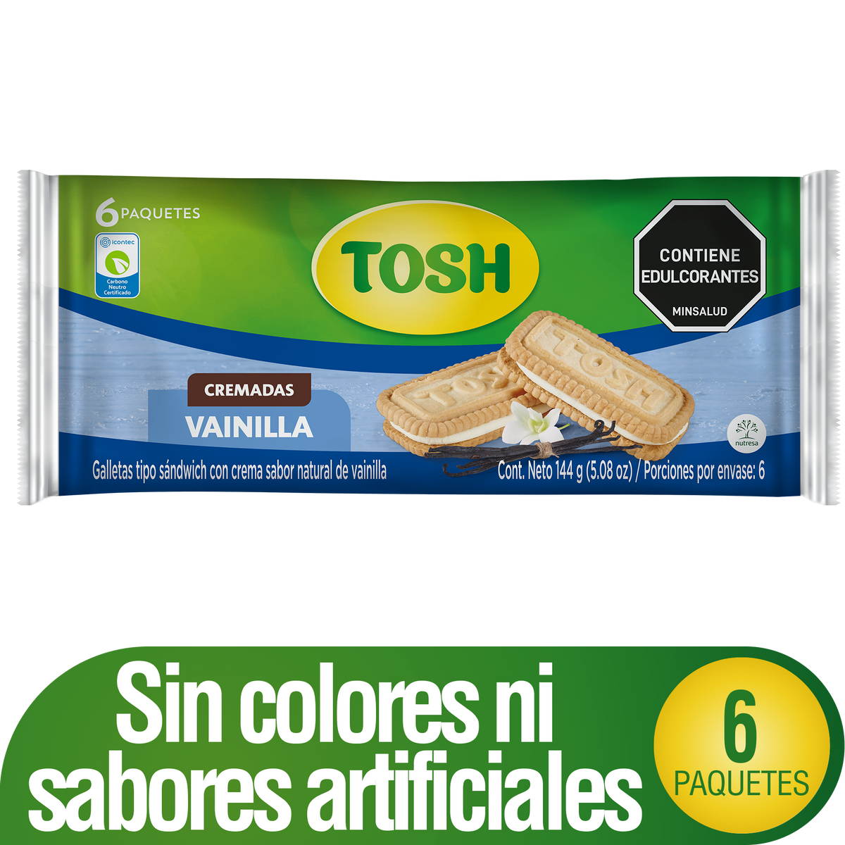 Tosh Galleta Vainilla Bolsa 6 x 2