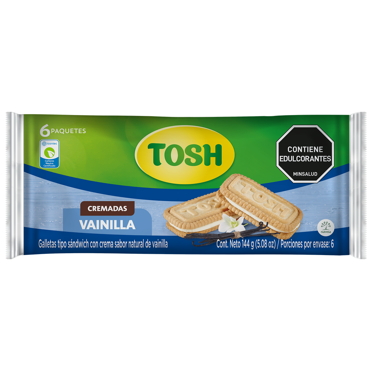 Tosh Galleta Vainilla Bolsa 6 x 2