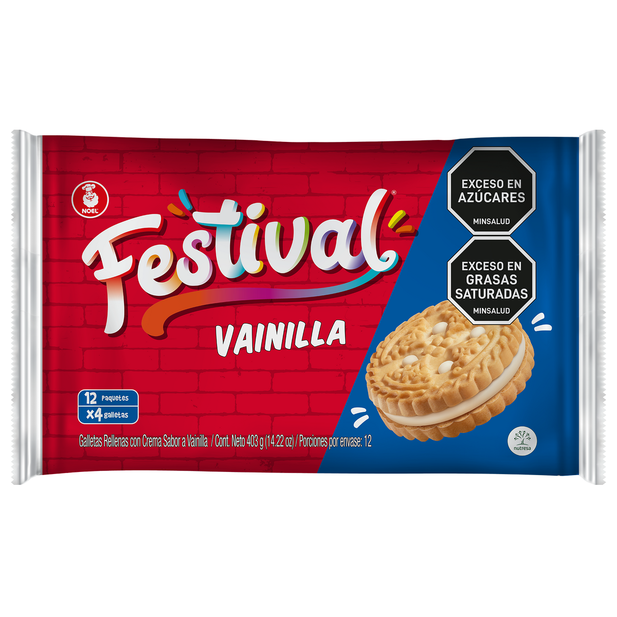 Festival Galleta Vainilla Bolsa x 12 pq x 4 un