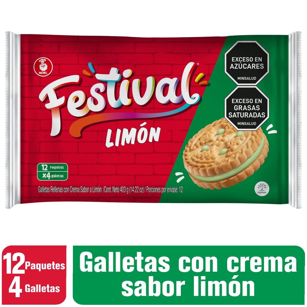 Festival Galleta Limon Bolsa x 12 pq x 4 un