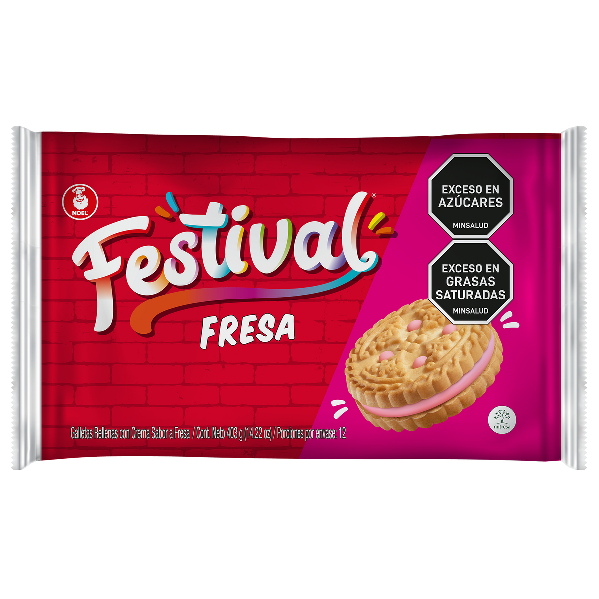 Festival Galleta Fresa Bolsa x 12 pq x 4 un