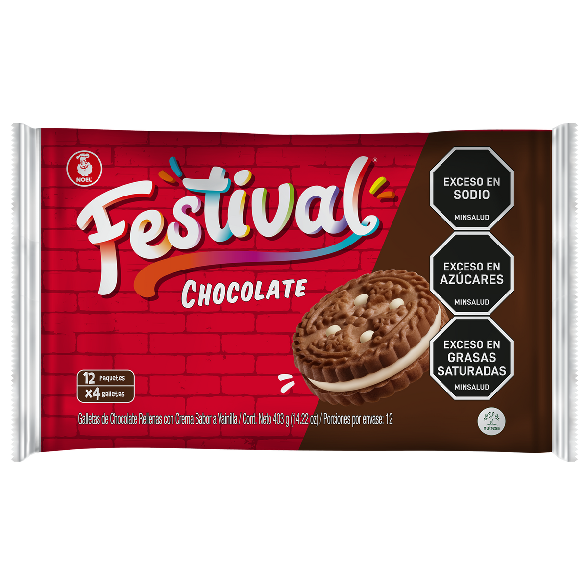 Festival Galleta Chocolate Bolsa x 12 pq x 4 un