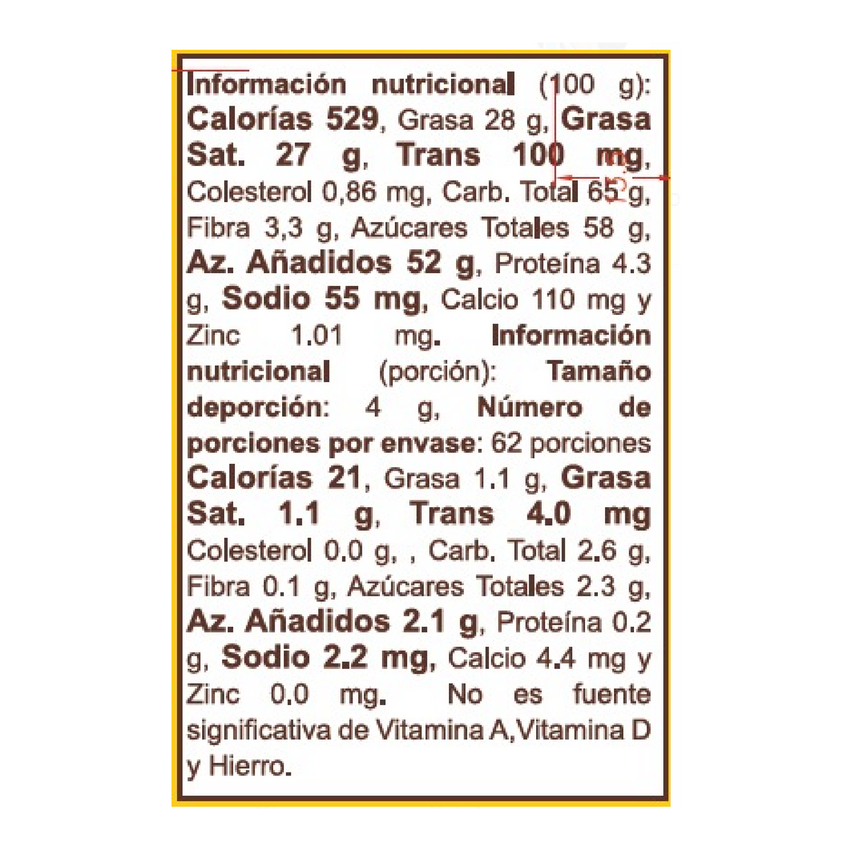 Cordillera Chips Chocolate sucedaneos semiamargo tamaño 18000 caja x 12.5 kg