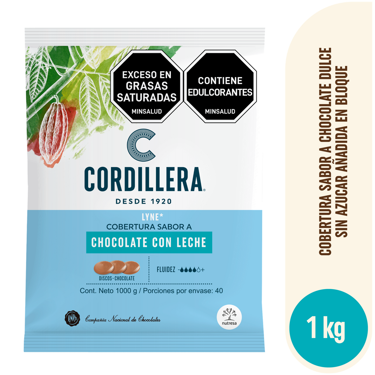 Lyne Cobertura Masa Glase Leche 10 Bloque x 1 kg