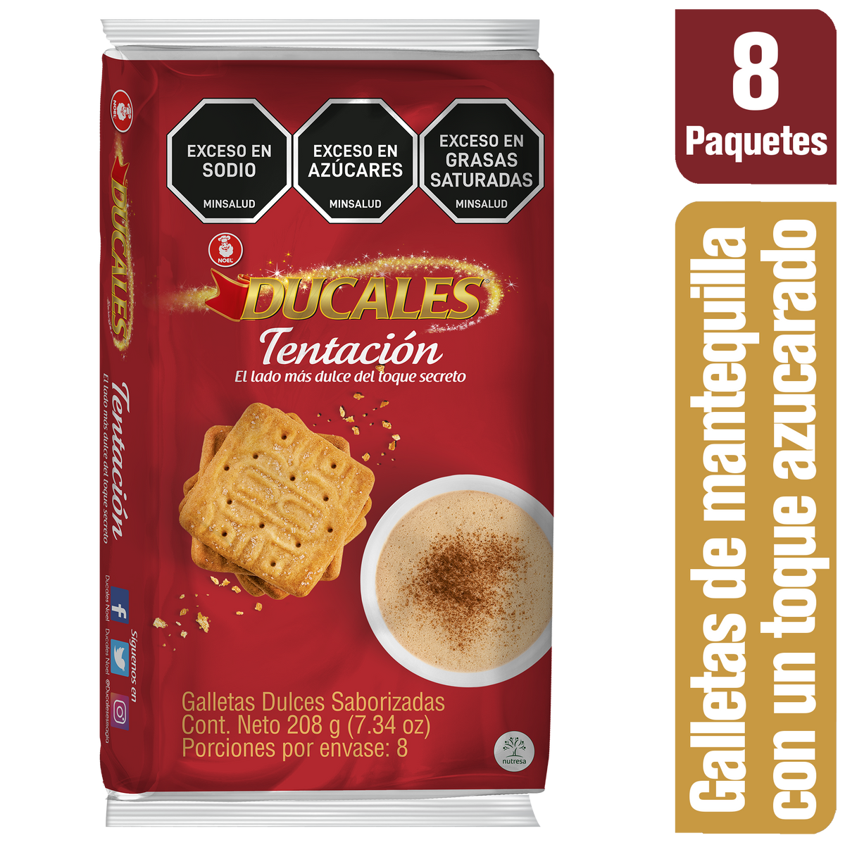 Ducales Galleta Tentacion Bolsa 8 Paquetes x 4
