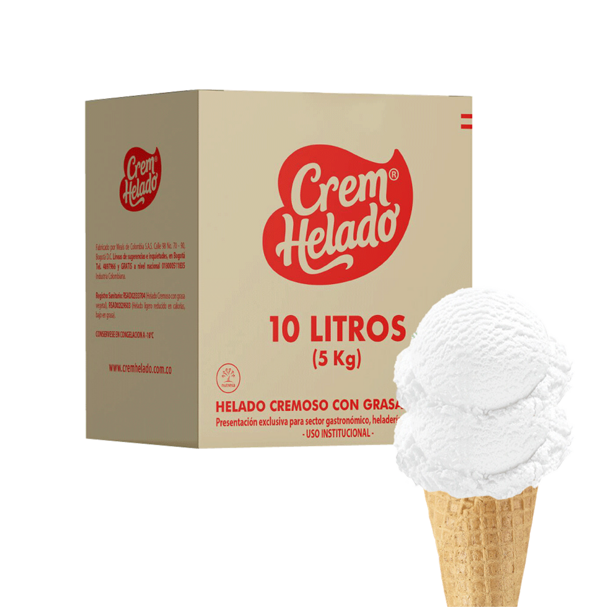 Crem Helado Tradicional Tarro Vainilla x 10 L