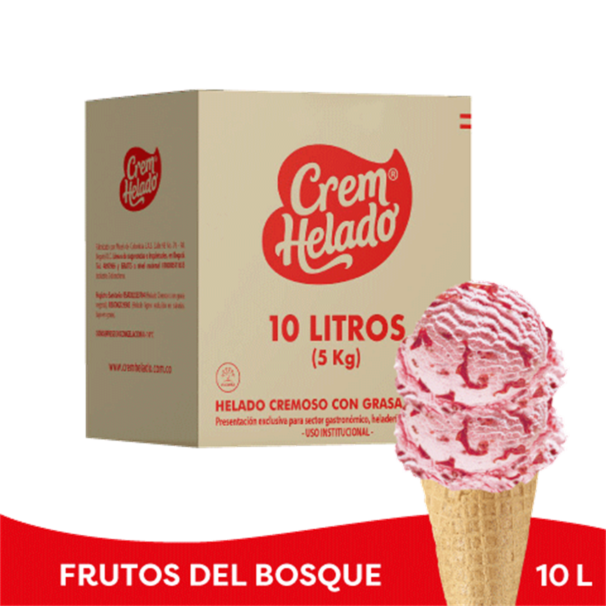 Crem Helado Tradicional Tarro Frutos del Bosque x 10 L