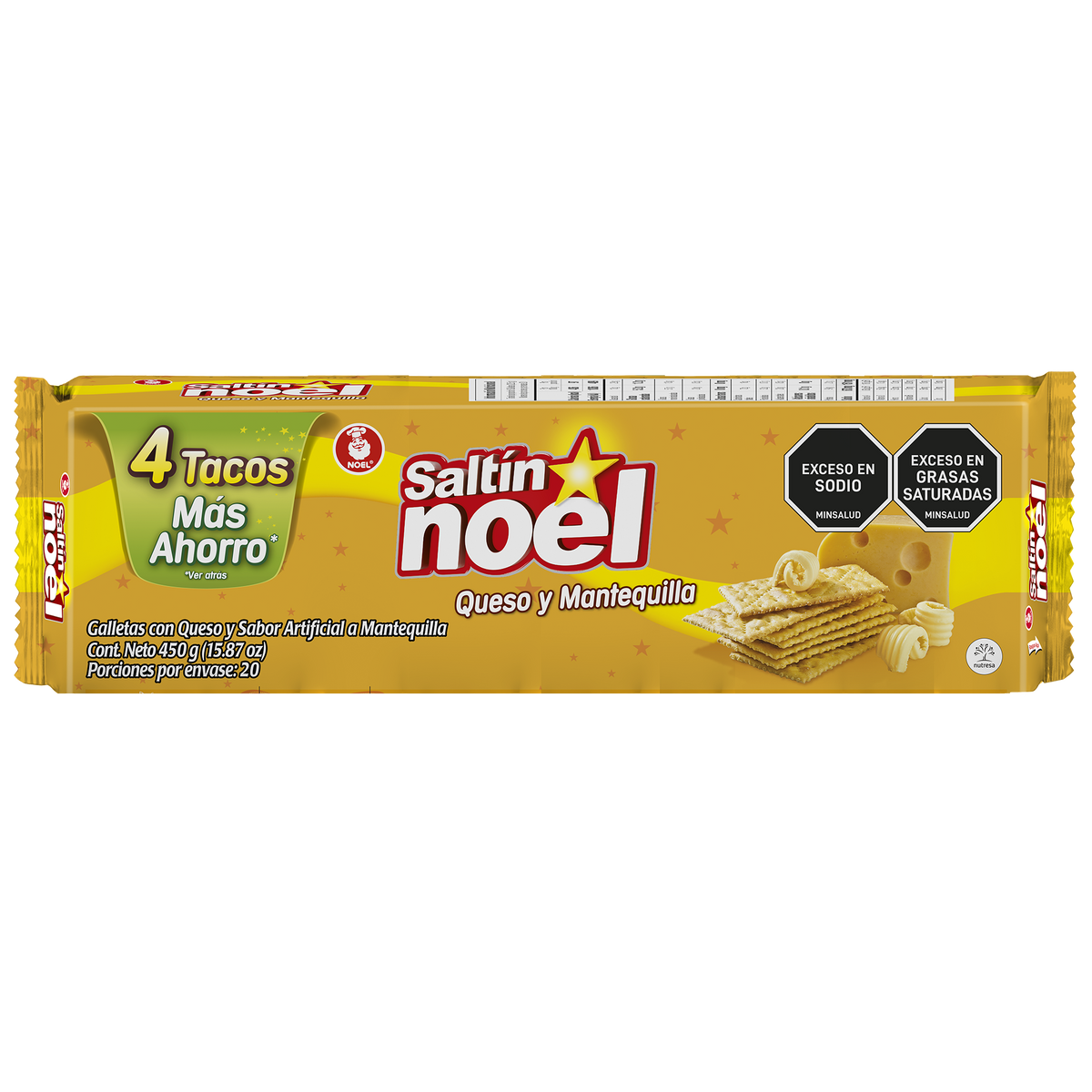Saltin Noel Galleta Queso Mantequilla Taco x 4 Oferta