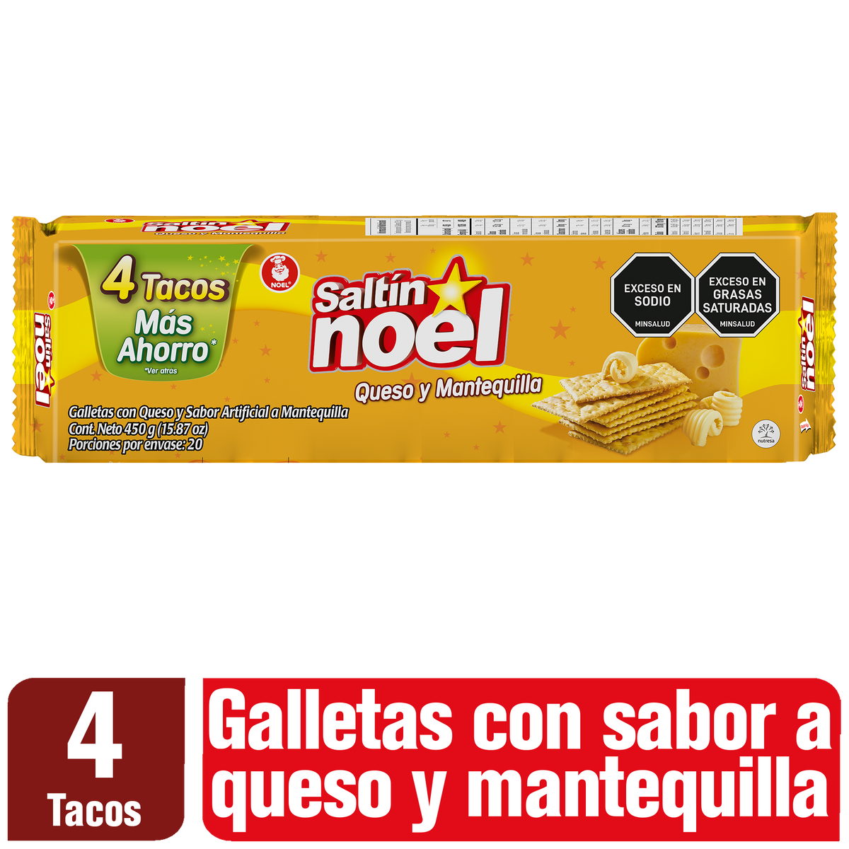 Saltin Noel Galleta Queso Mantequilla Taco x 4 Oferta