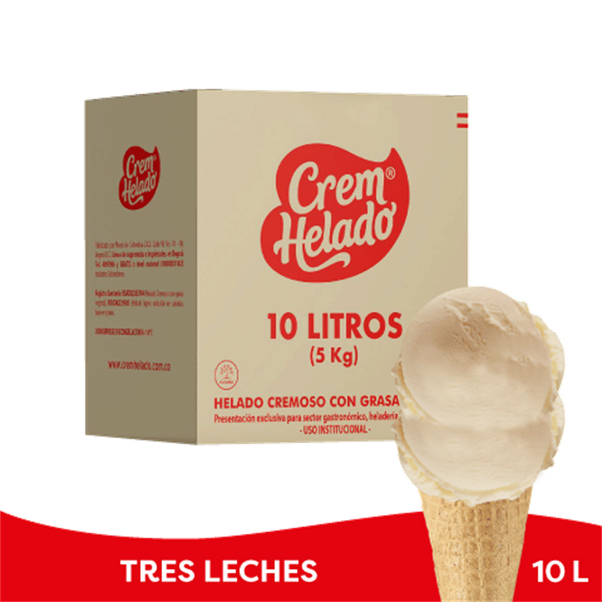 Crem Helado Tradicional Tarro Tres Leches x 10 L