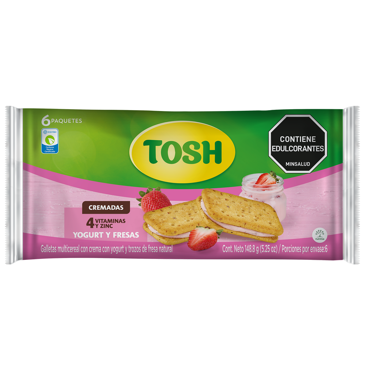 Tosh Galleta Yogurt Fresa Bolsa x 6
