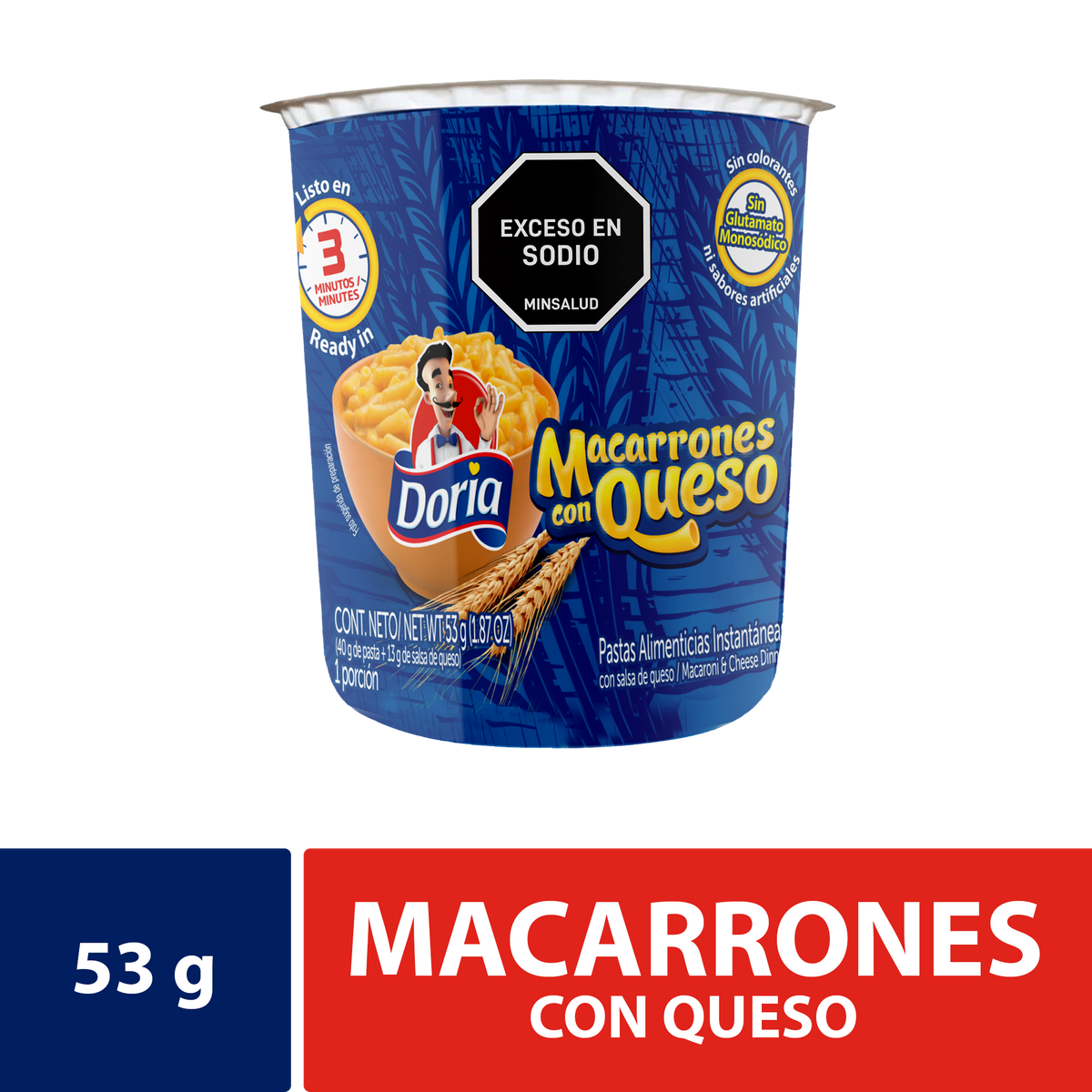 Doria Macarrón con Queso Instantáneo x 53 g