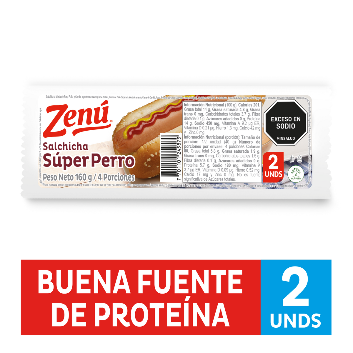 Zenú Salchicha Super Perro x 160 g