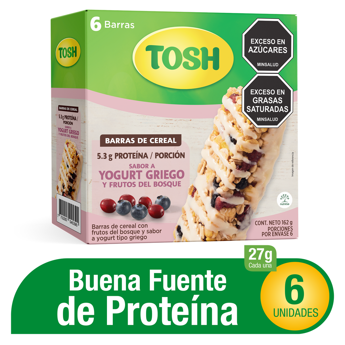 Tosh Barra Yogurt x Plegadiza x 6 Un x 27 g