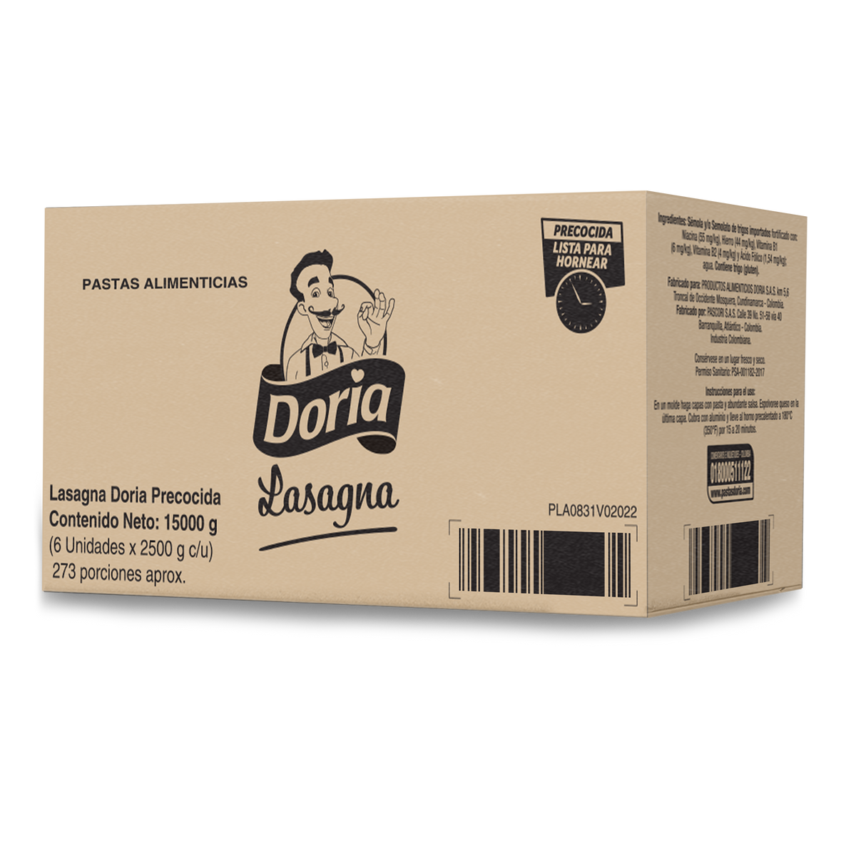 Doria Lasagna Precocida x 15 kg