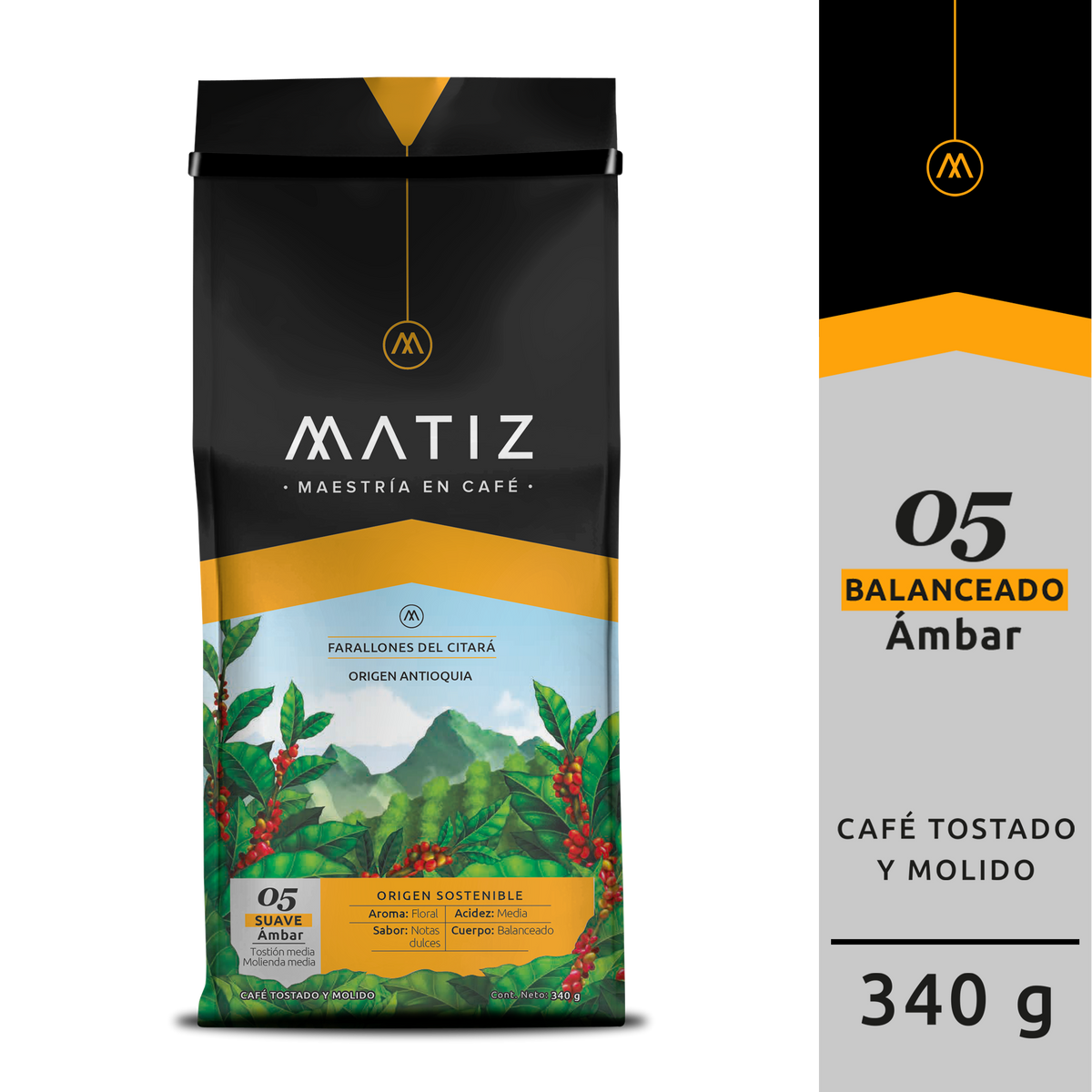 Matiz Cafe Ambar Molido 340 g 8 un