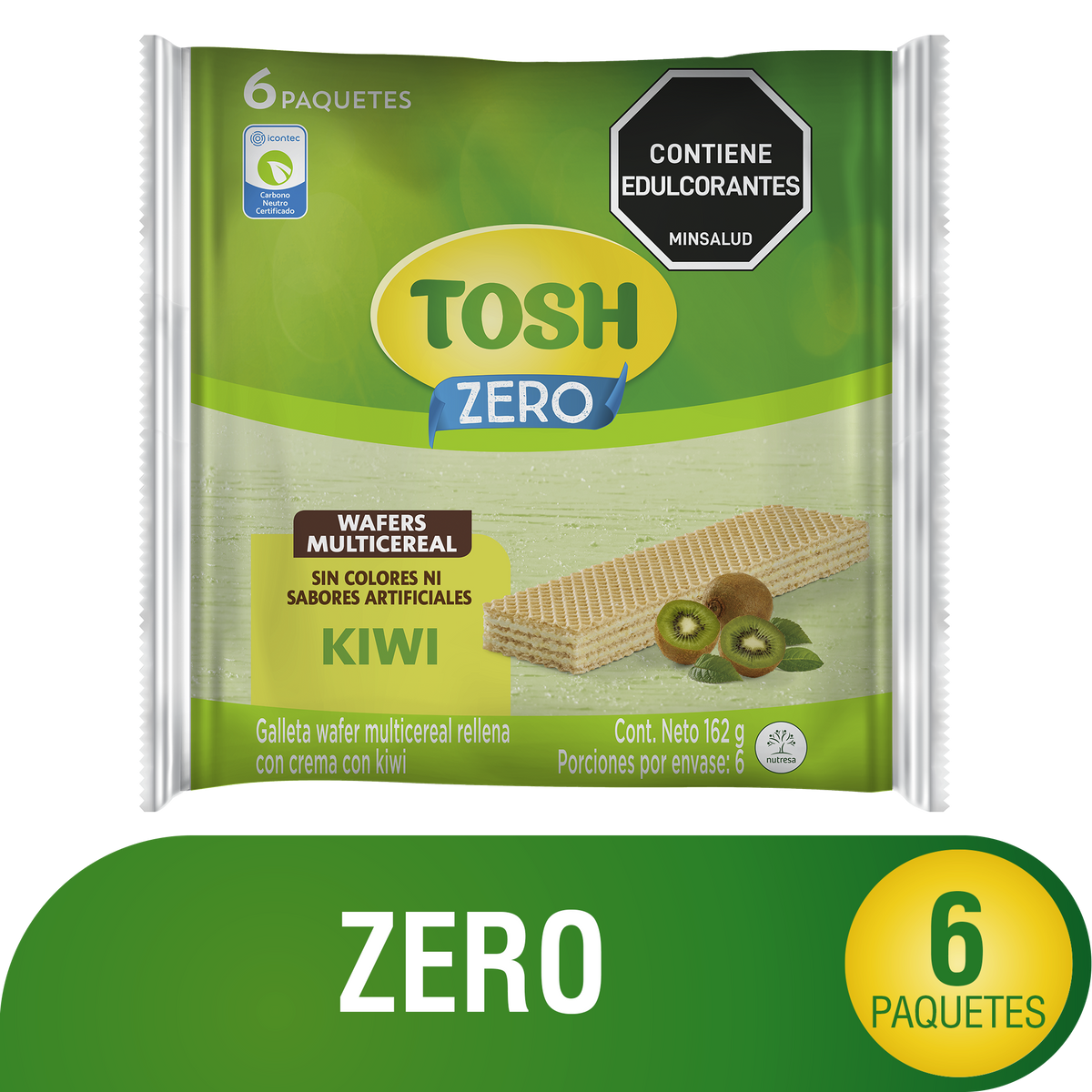 Tosh Galleta Wafer Multicereal Kiwi Bolsa x 6