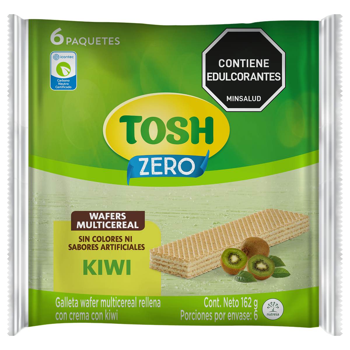 Tosh Galleta Wafer Multicereal Kiwi Bolsa x 6