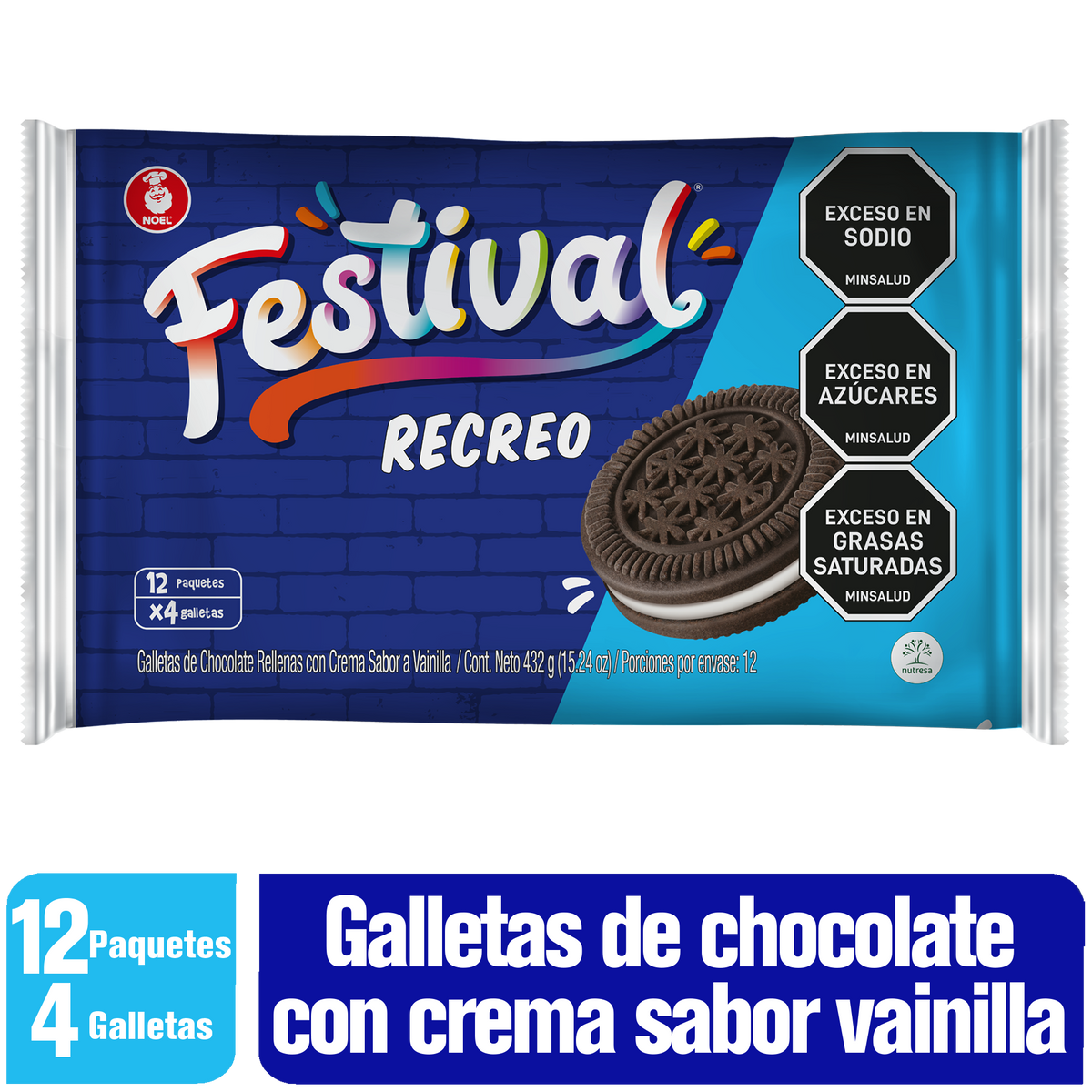Festival Galleta Recreo Bolsa x 12 Paquete x Unidades. 4 432 g