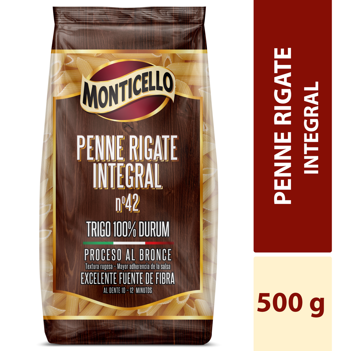 Monticello Penne Rigate Integral x 500 g
