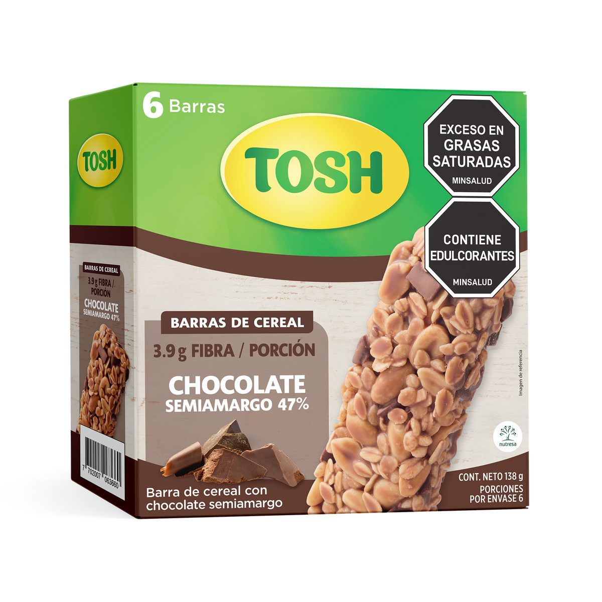 Tosh Barra Chocolate x Plegadiza x 6 Un x 23 g