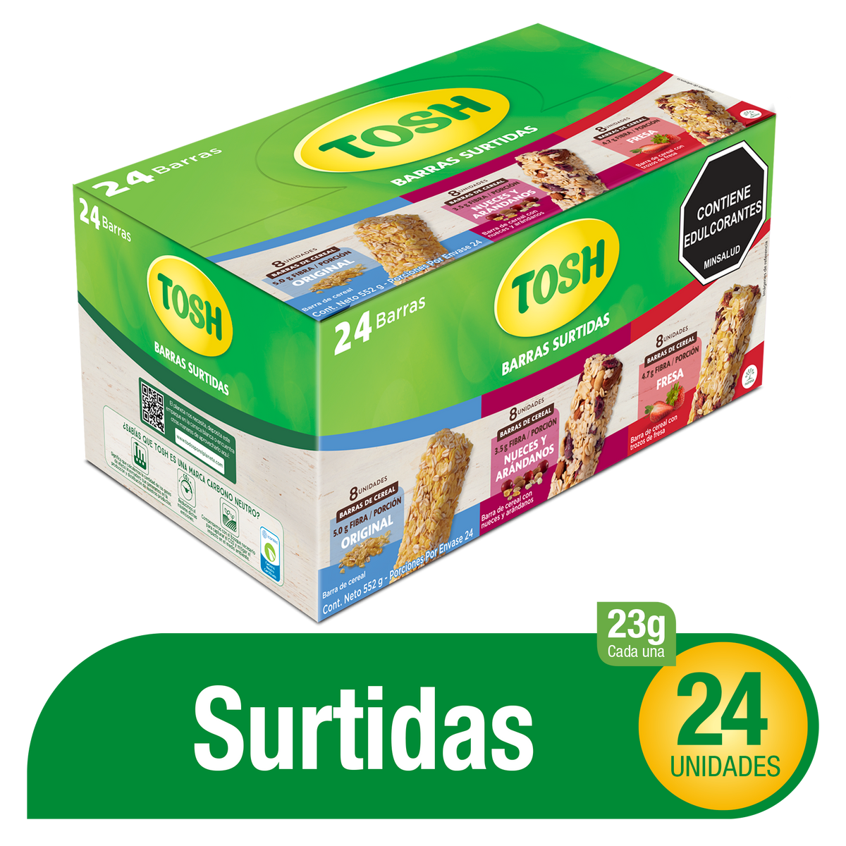 Tosh Barra Lyne Fresa Arandanos x Plegadiza x 24 Un x 23 g