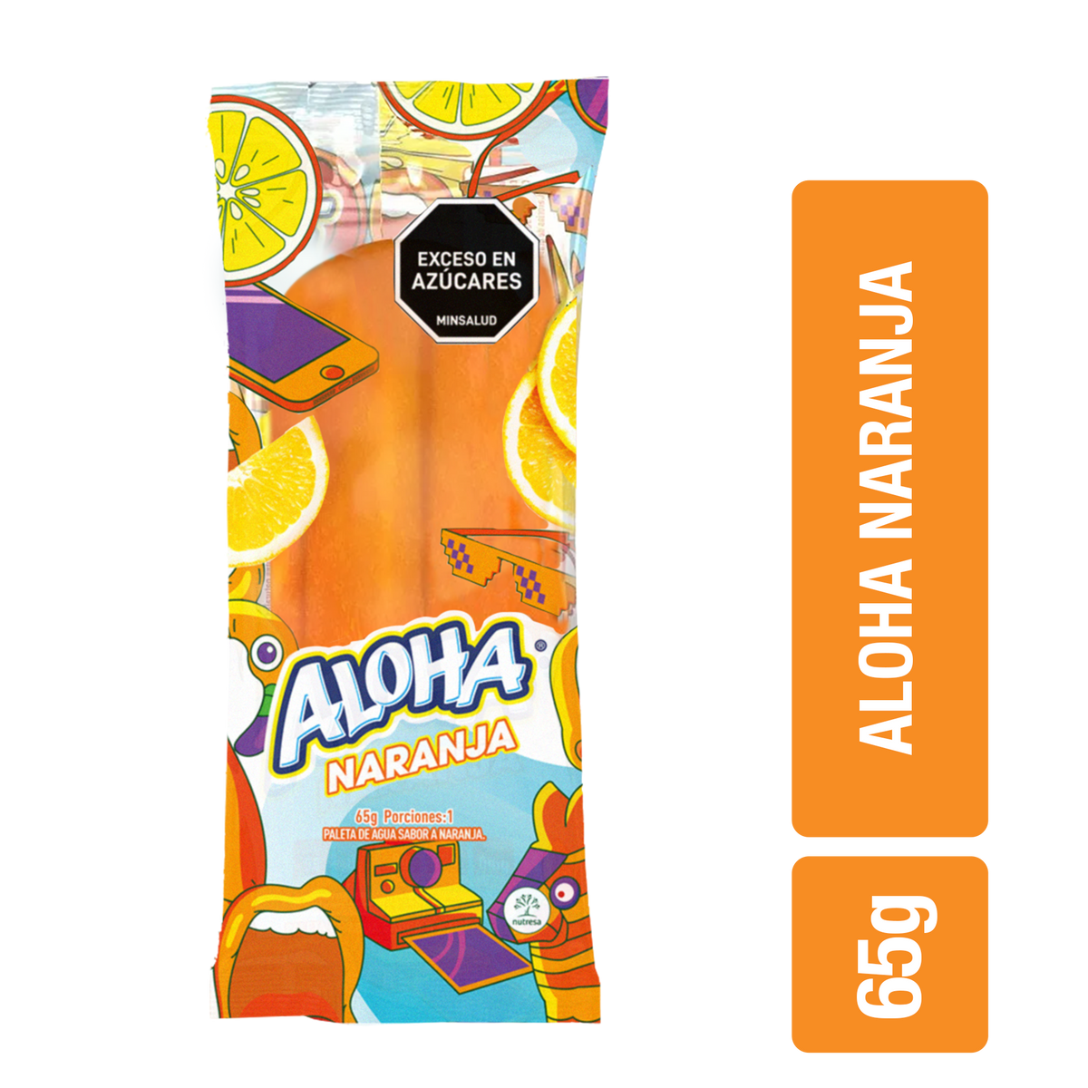 Aloha Paleta Naranja caja x24un x65g