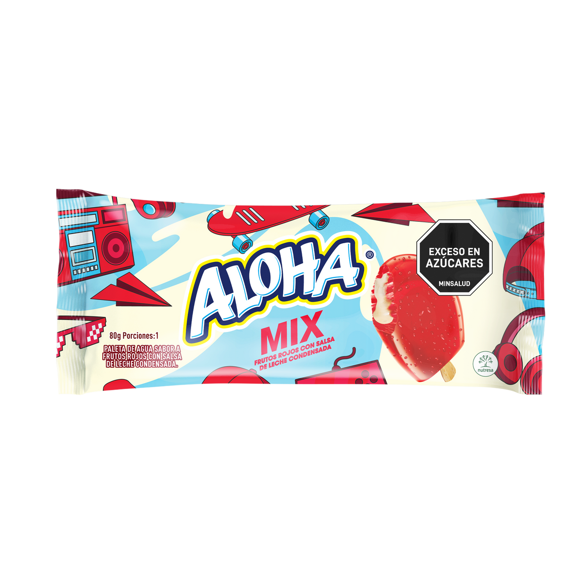 Aloha Paleta Frutos Rojos Mix caja x20un x80g