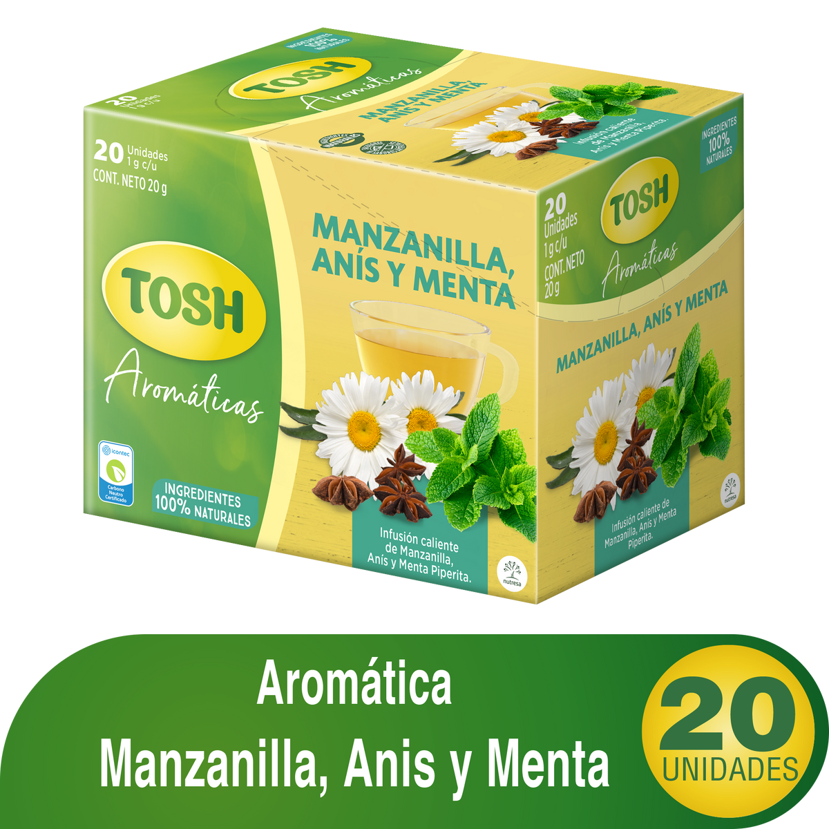 Tosh Aromatica Manzana anis menta20 Sobre 20 un x 20 g