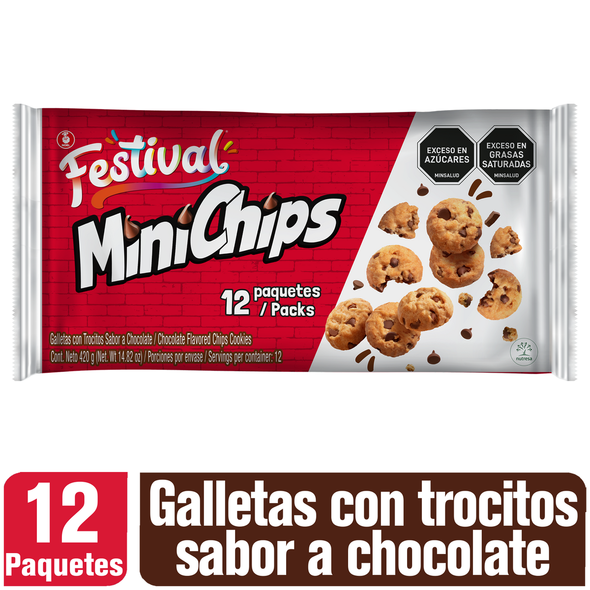 Noel Galleta Festival Minichips Bolsa X12Und