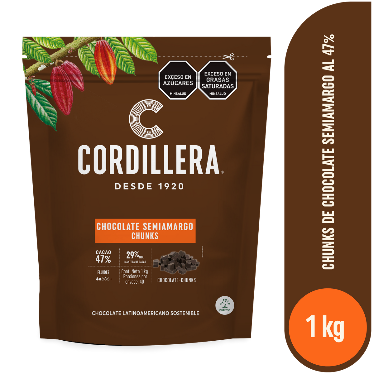 Cordillera Chunks Semiamargos 47% x 1 kg