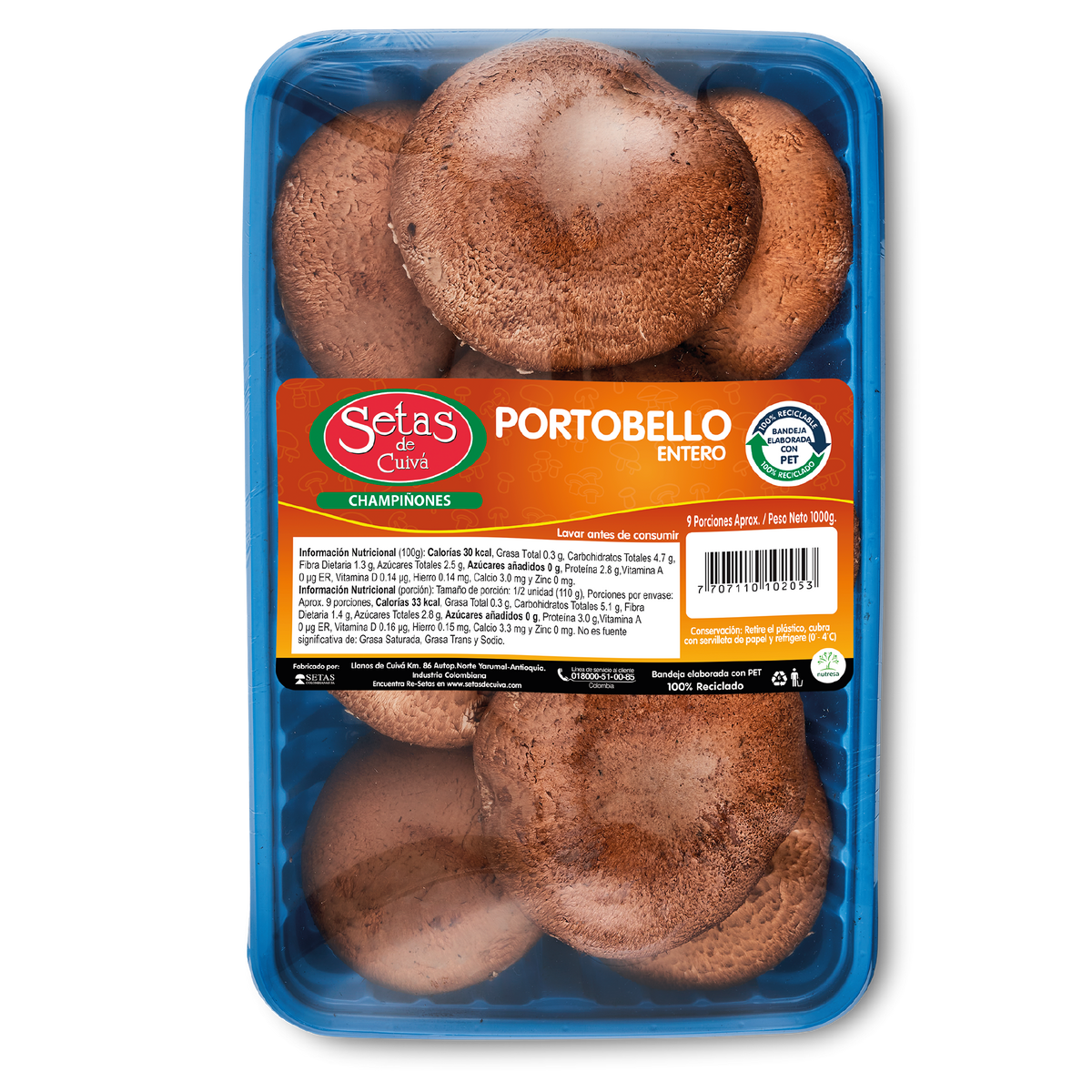 Setas Champiñones Portobello Entero prepack x 1kg