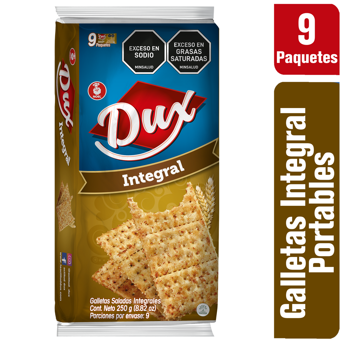 Dux Galleta Integral Bolsa 9 x 3