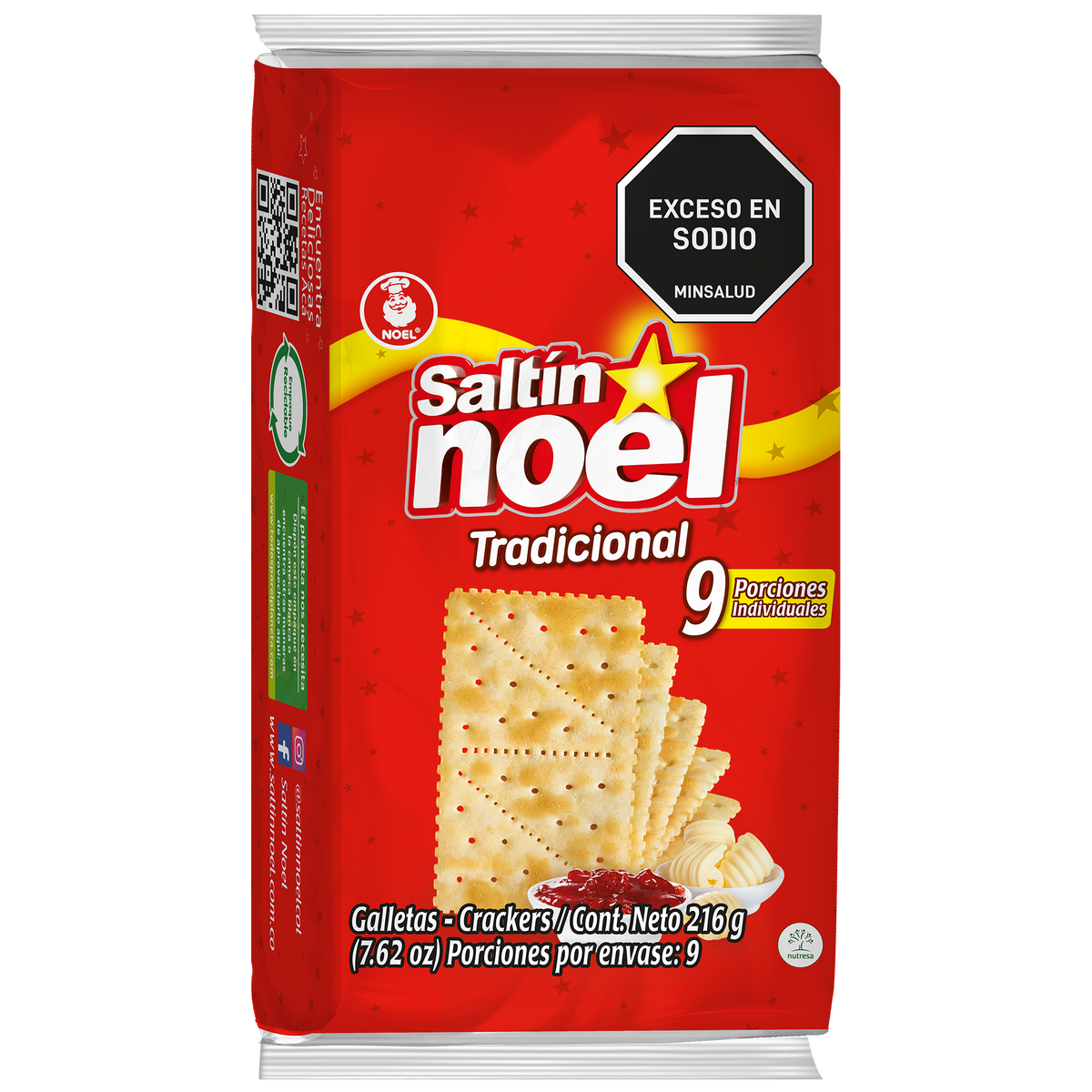 Saltin Noel Galleta Saltin Rojo Bolsa 9 x 4 x 216 g