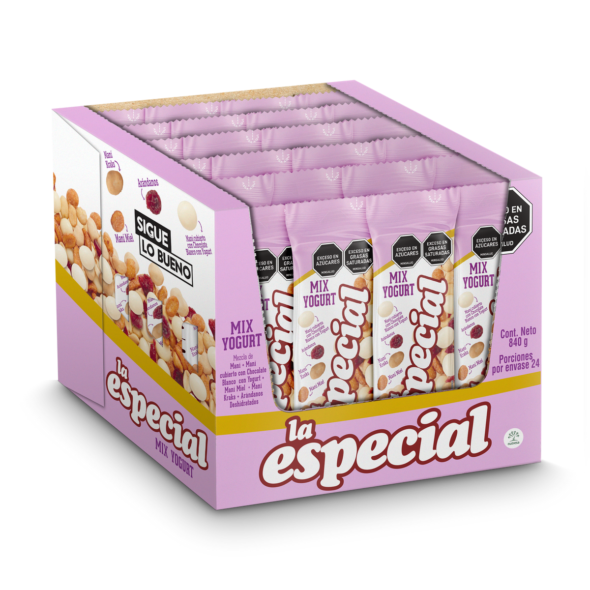 La Especial Pasabocas Mix Yogurt x Plegadiza x 24 Un x 35 g
