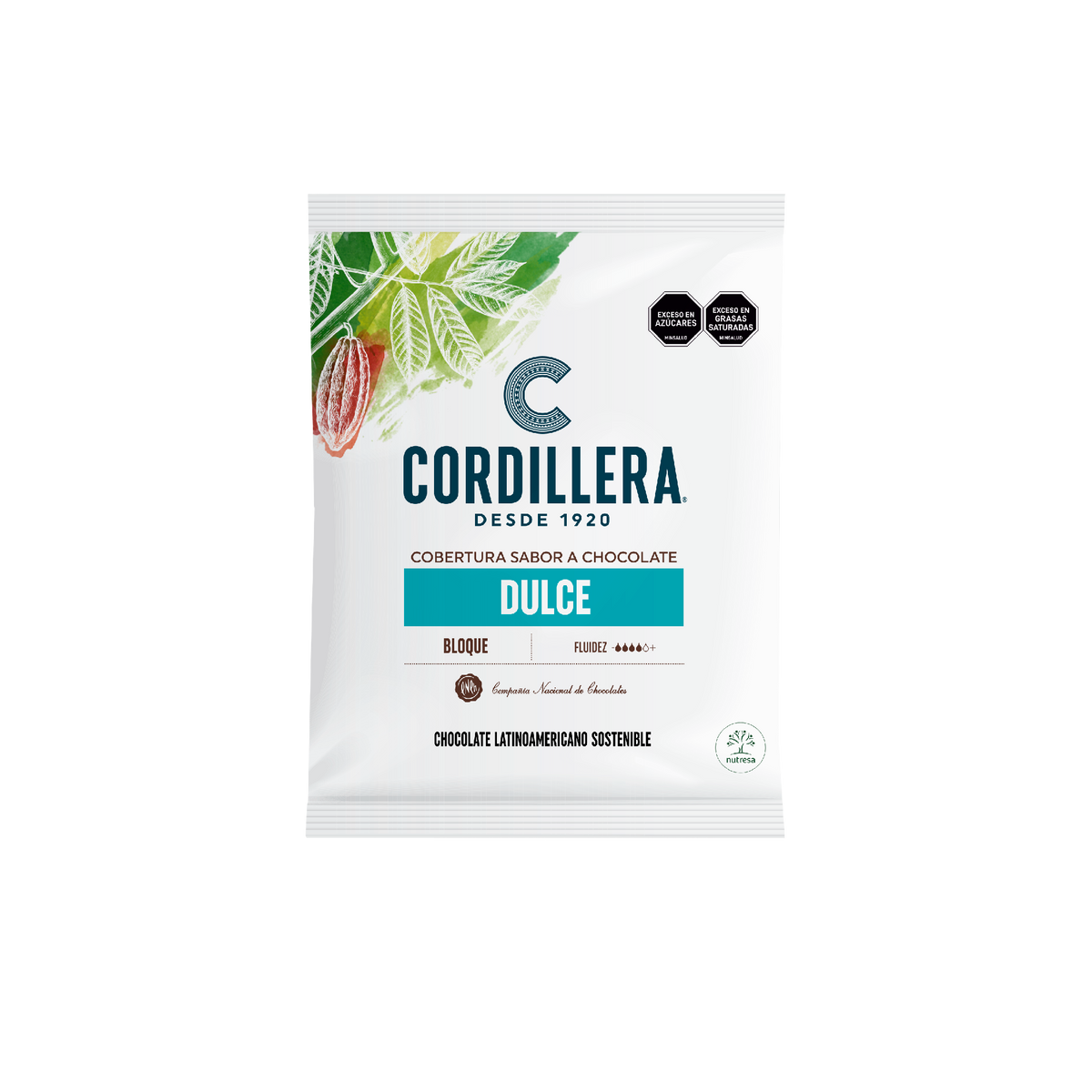Cordillera Cobertura Sabor a Chocolate Dulce Bloque x 5kg