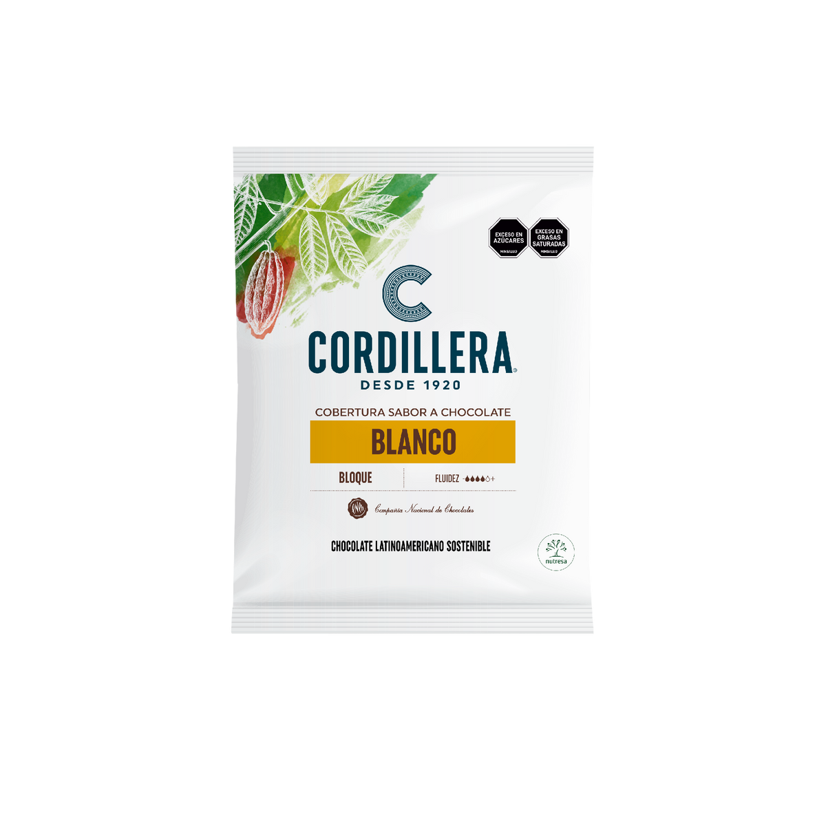 Cordillera Cobertura Sabor a Chocolate Blanco Bloque x 5kg