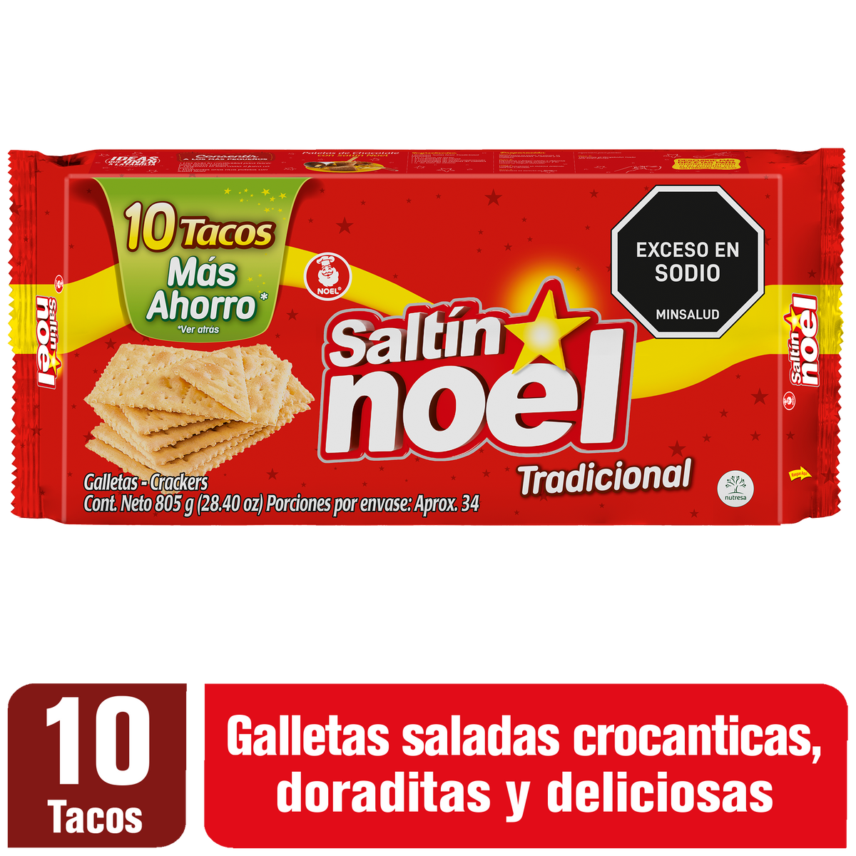 Saltin Noel Galleta Saltin Rojo Taco x 10 805 g