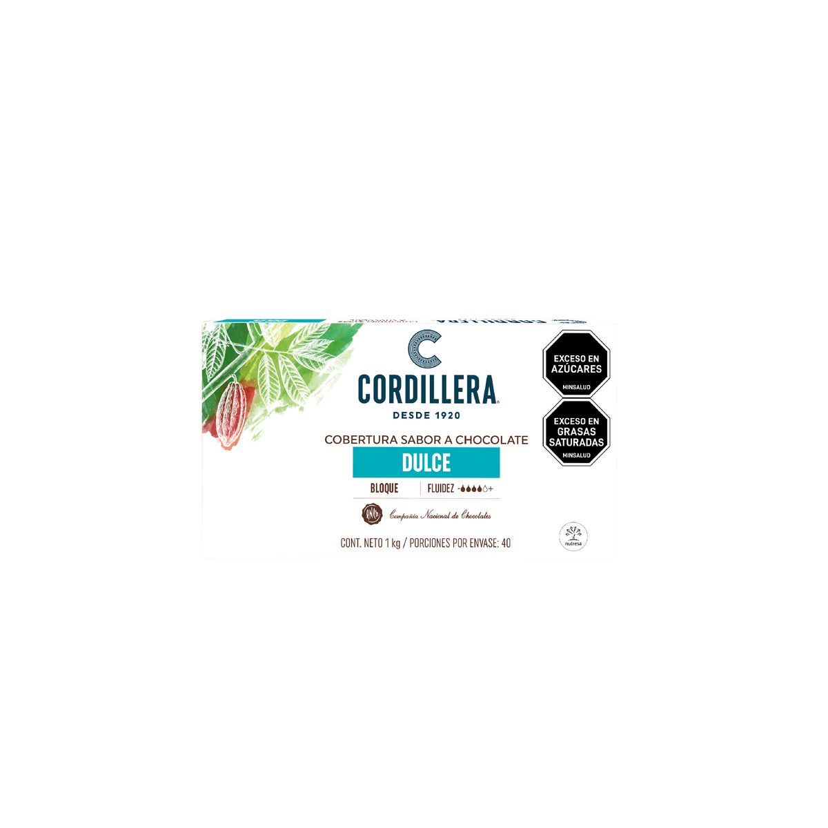 Cordillera Cobertura Sabor a Chocolate Dulce Bloque x 1kg
