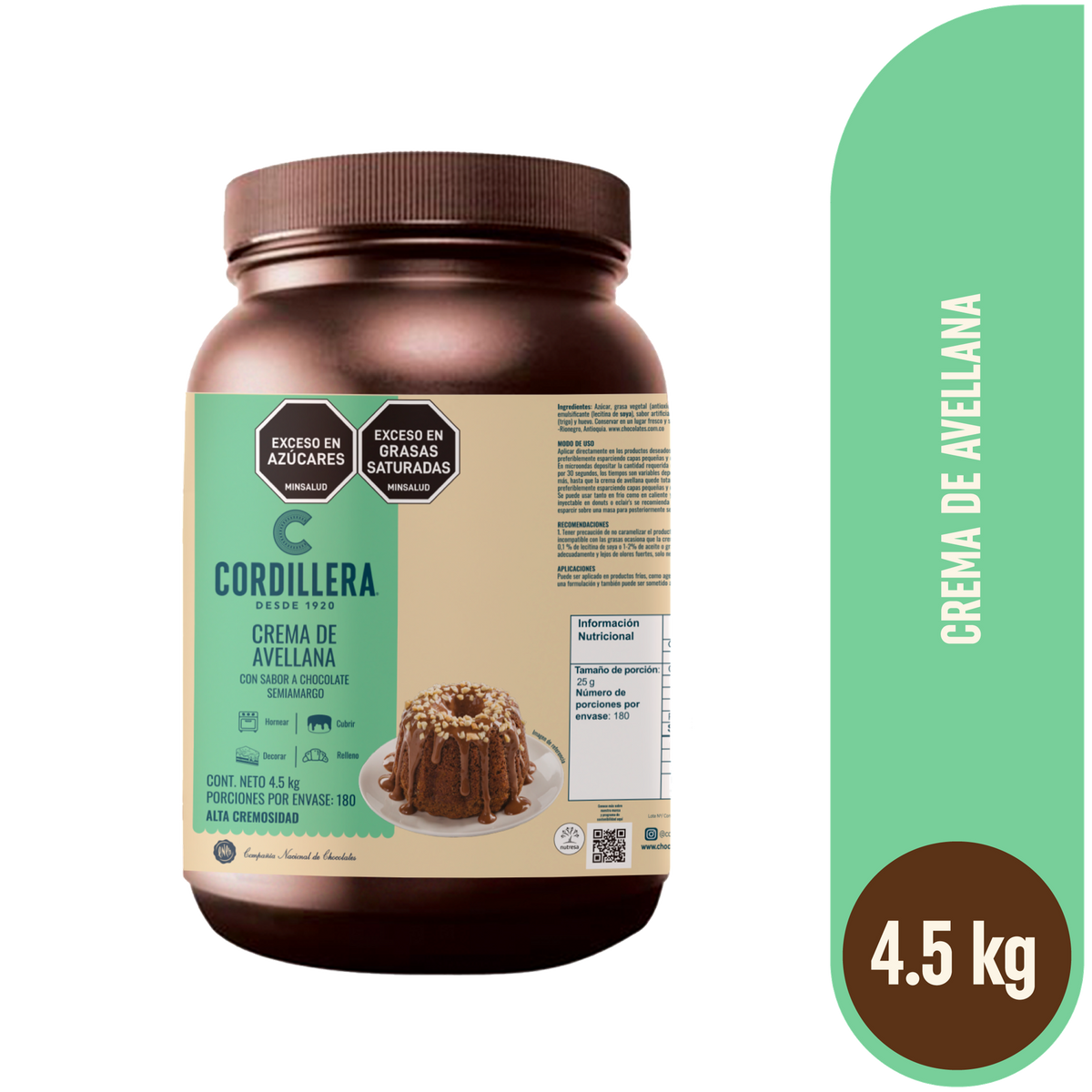 Cordillera Crema de Avellana x 4.5 kilogramos