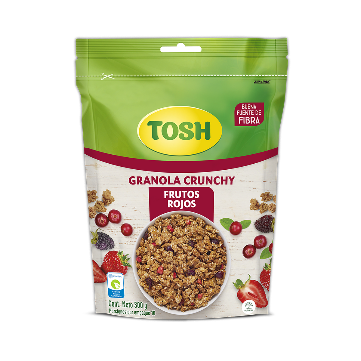 Tosh Cereal Frutos Rojos x Granel 300 g Novaventa