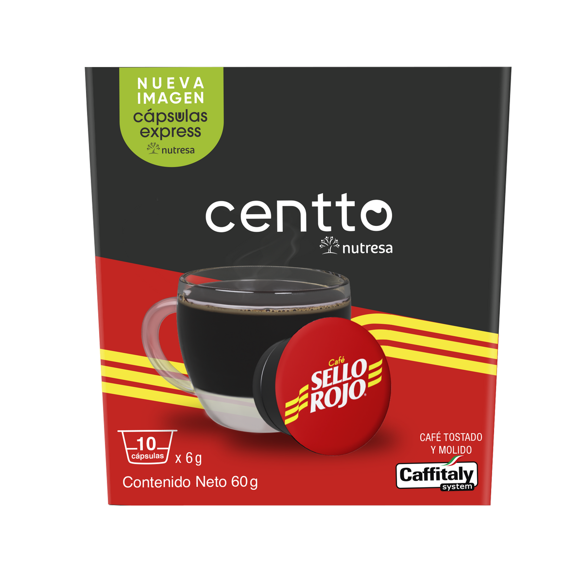 Centto Cafe Sello Rojo Fuerte 10 Capsulas x 6 g