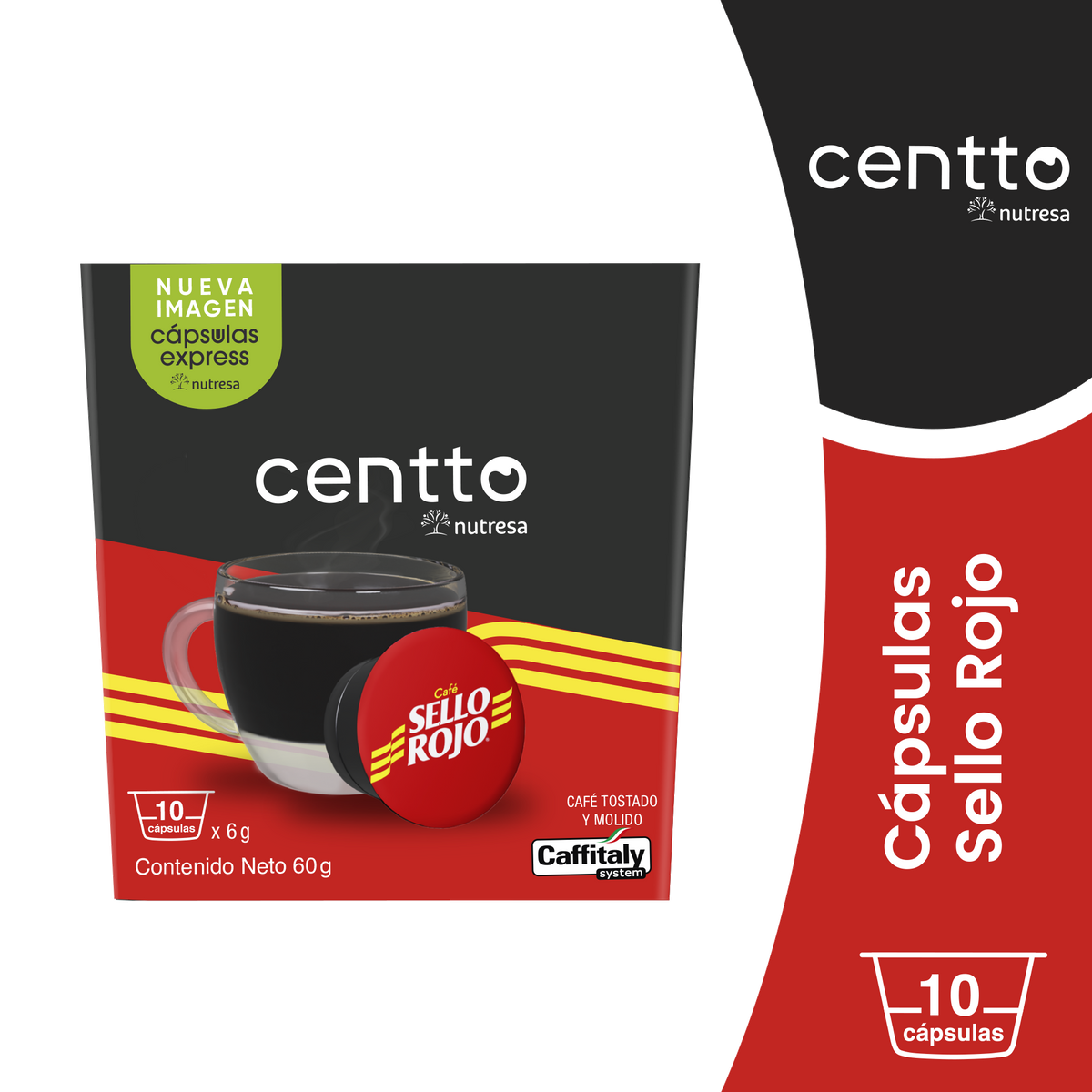 Centto Cafe Sello Rojo Fuerte 10 Capsulas x 6 g