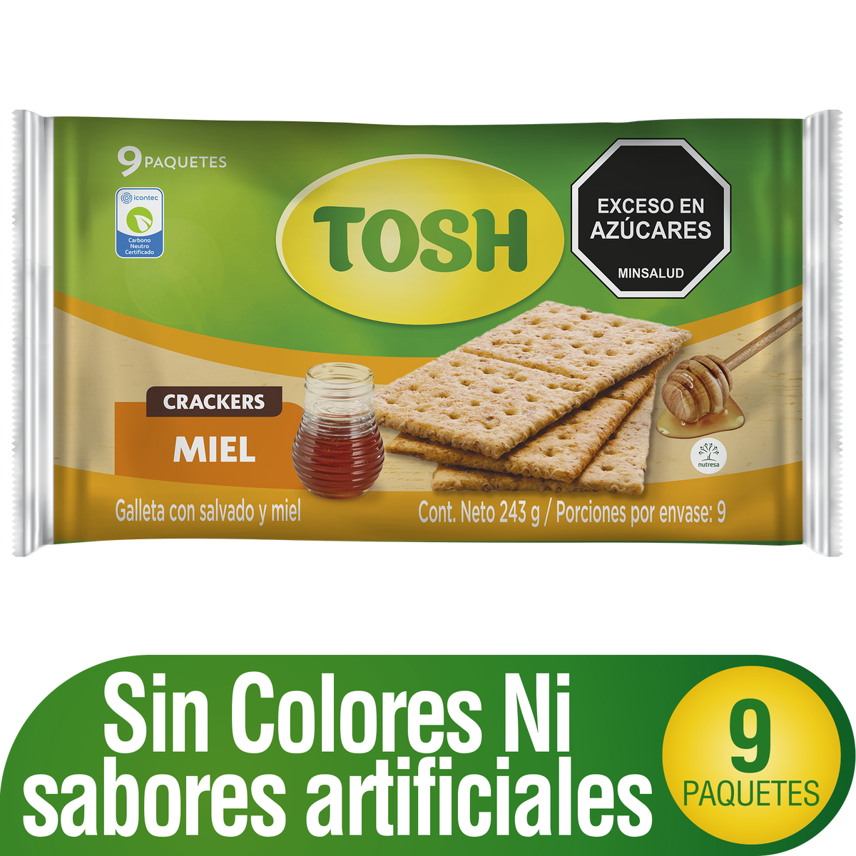 Tosh Galleta Miel Fit Bolsa 9 x 3 x 243 g