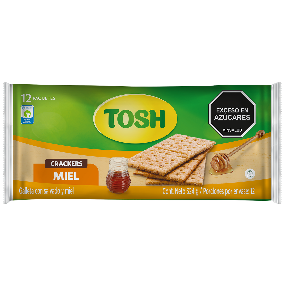 Tosh Galleta Miel Fit Bolsa 12 x 3