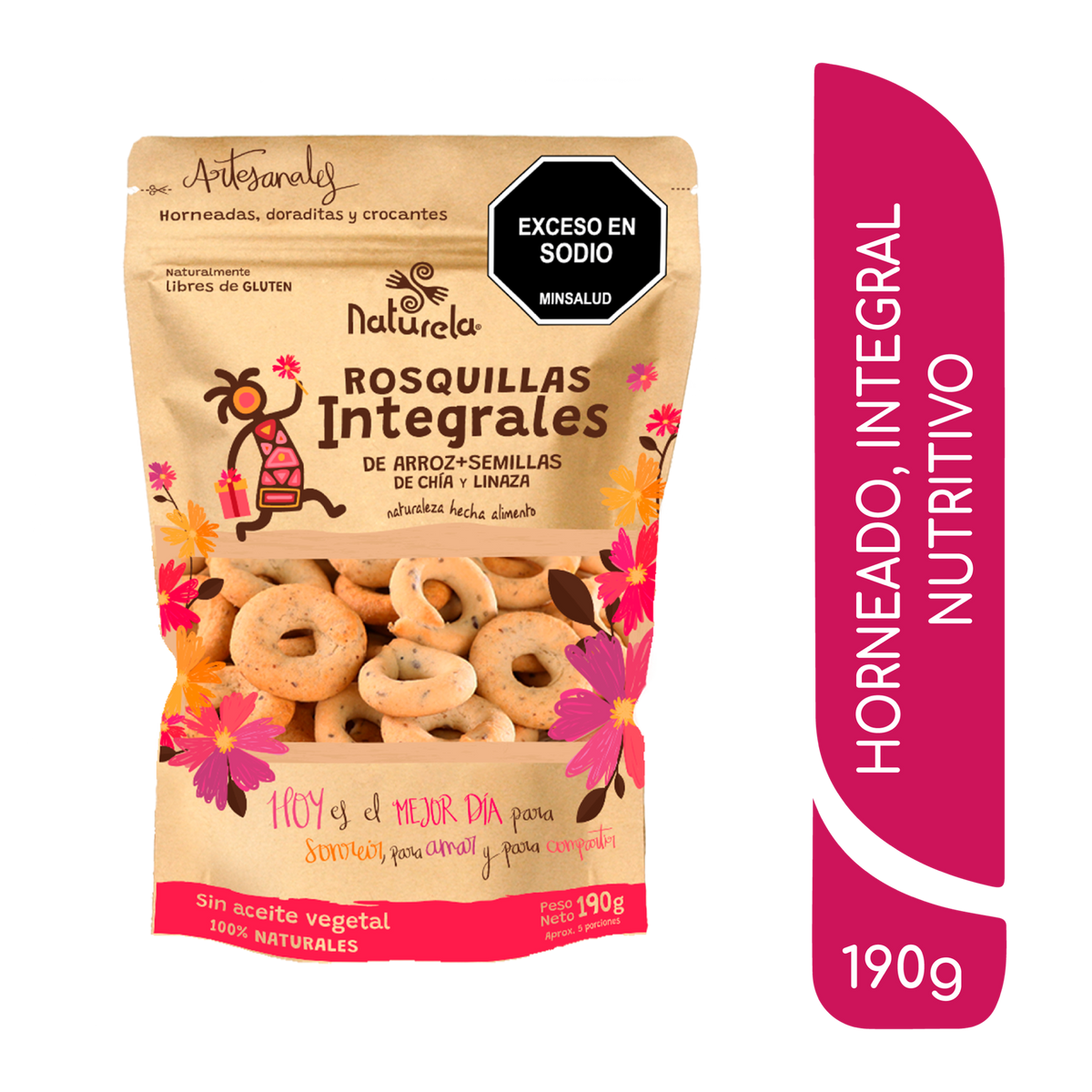 Naturela Rosquillas Chia Linaza Bolsa x 190 g