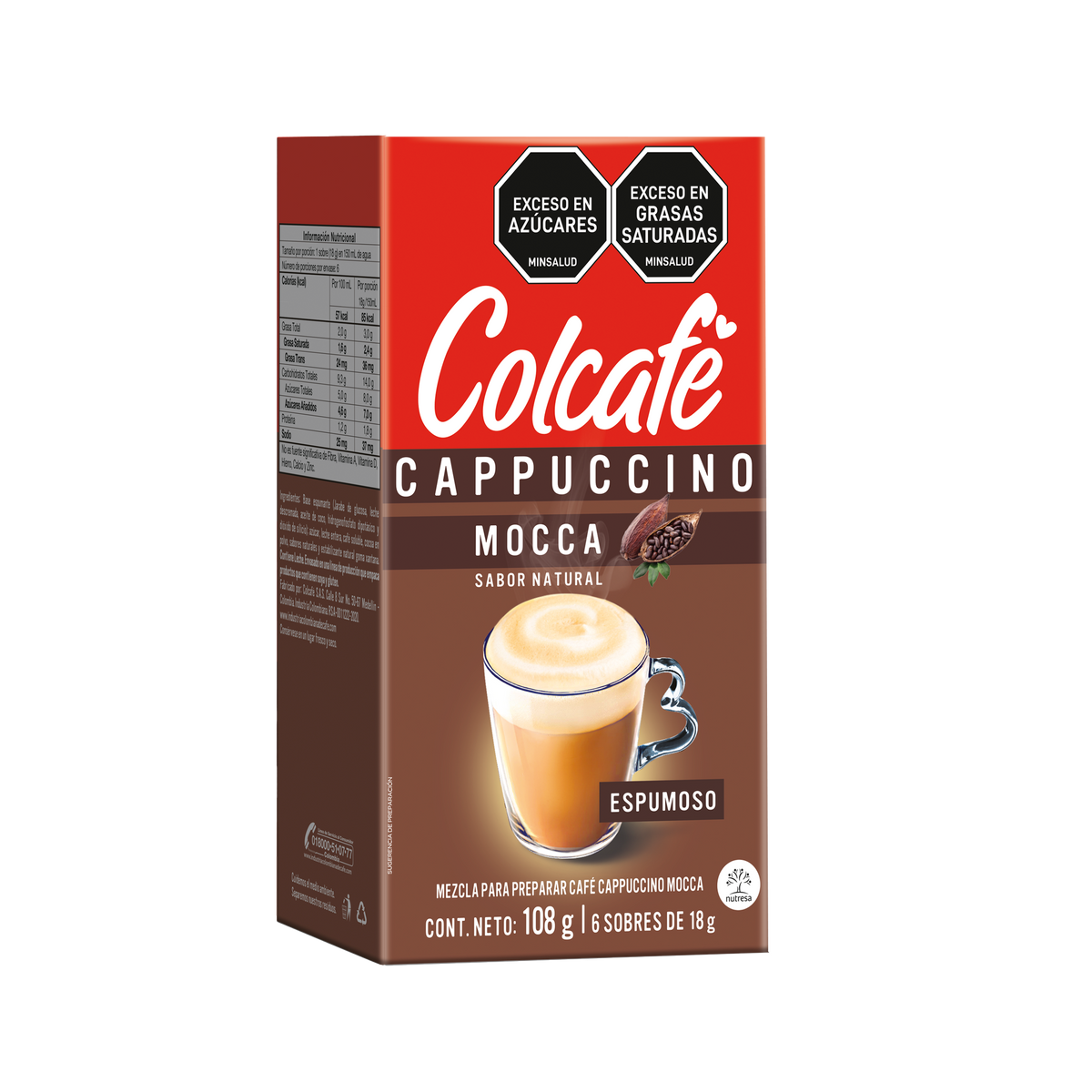 Colcafe Cappuccino Mocca Natural 6 Sobre x 18 g