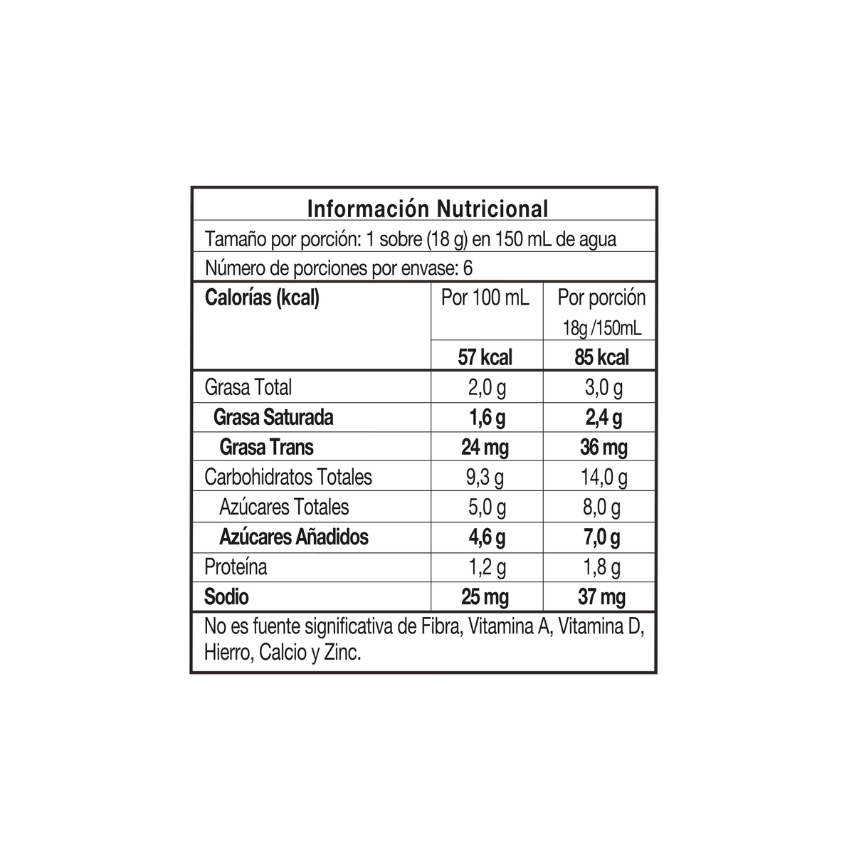 Colcafe Cappuccino Mocca Natural 6 Sobre x 18 g